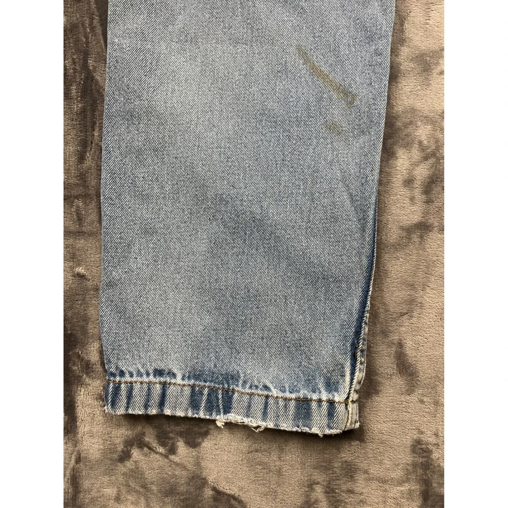 Duke Haband Relaxed Fit Jeans Mens 32 Light Wash Elastic Waist Distressed‎ 90s